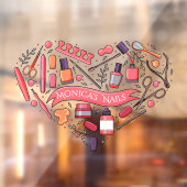 Nail Salon Heart Nail Tools Polnisch anpassen Fensteraufkleber (Blatt 2)