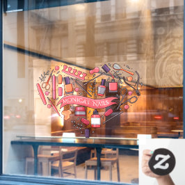 Nail Salon Heart Nail Tools Polnisch anpassen Fensteraufkleber