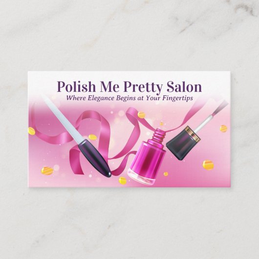 Nail Salon Hintergrund | Maniküre Treuekarte (Vorderseite)