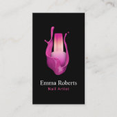Nail Salon Hot Pink Polnischer Manikurist Beauty Visitenkarte (Vorderseite)