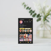 Nail Salon Instagram Gelb | Social Media QR Visitenkarte (Stehend Vorderseite)