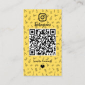 Nail Salon Instagram Gelb | Social Media QR Visitenkarte (Rückseite)