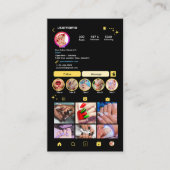 Nail Salon Instagram Gelb | Social Media QR Visitenkarte (Vorderseite)