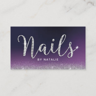 Nail Salon Lila Luxury Diamond Typografie Visitenkarte