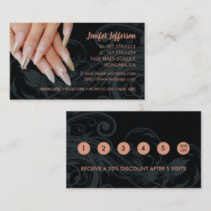 Nail Salon Loyalty Discount Business Card Treuekarte