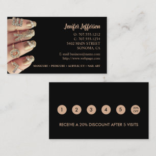 Nail Salon Loyalty Discount Business Card Treuekarte