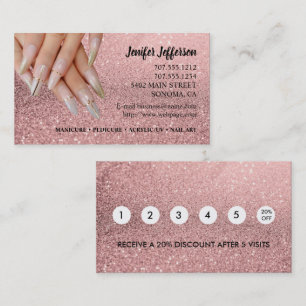 Nail Salon Loyalty Discount Business Card Treuekarte