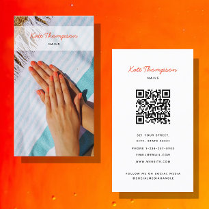 Nail Salon Makeup Artist Foto QR Code Script Visitenkarte
