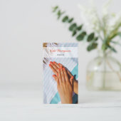 Nail Salon Makeup Artist Foto QR Code Script Visitenkarte (Stehend Vorderseite)