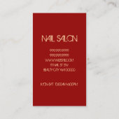 Nail Salon Makeup-Künstler mit der Personalkarte Terminkarte (Rückseite)