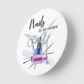 Nail Salon Manicure Nail Polnisch Runde Wanduhr (Winkel)