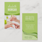 Nail Salon Manicure WELLNESS-CENTER Natur Grüne Bl Visitenkarte (Vorne/Hinten)