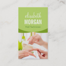 Nail Salon Manicure WELLNESS-CENTER Natur Grüne Bl Visitenkarte