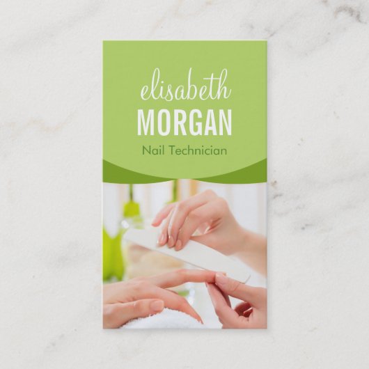 Nail Salon Manicure WELLNESS-CENTER Natur Grüne Bl Visitenkarte (Vorderseite)