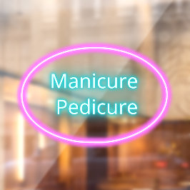 Nail Salon Manicures Pedicues Pink Blue Fensteraufkleber