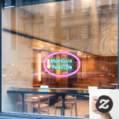Nail Salon Manicures Pedicues Pink Blue Fensteraufkleber (Café-Fenster)