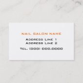 Nail Salon Manicurist Berufliche Visitenkarten Visitenkarte (Rückseite)