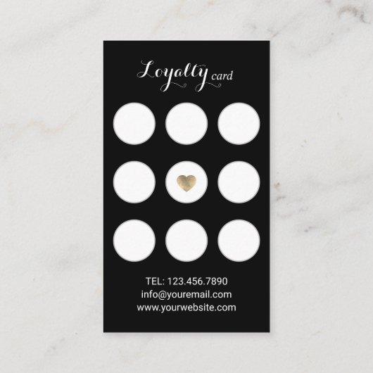 Nail Salon Manicurist Black Glitzer Tropfens Loyal Treuekarte (Rückseite)