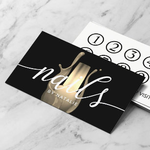 Nail Salon Manicurist Gold Polnischer Flaschenloya Treuekarte
