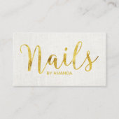 Nail Salon Manicurist Gold Script Ernennung Terminkarte (Vorderseite)