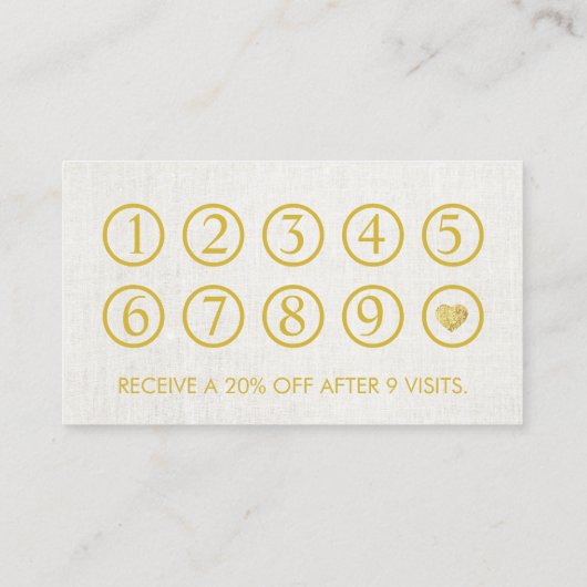 Nail Salon Manicurist Gold Script Loyalty Punch Treuekarte (Rückseite)