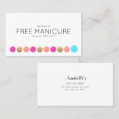 Nail Salon Manicurist Kundenloyalty 10 Punch Treuekarte (Vorne/Hinten)