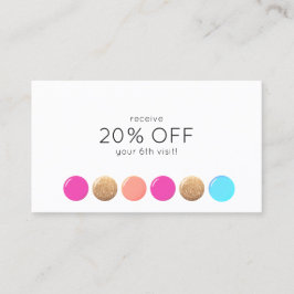 Nail Salon Manicurist Kundenloyalty 6 Punch Treuekarte