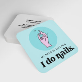 Nail Salon Manicurist Modern Retro Quadratische Visitenkarte