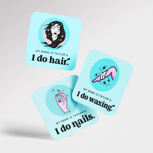 Nail Salon Manicurist Modern Retro Quadratische Visitenkarte