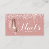 Nail Salon Manicurist Moderne Rose Gold Tropfen Treuekarte (Vorderseite)