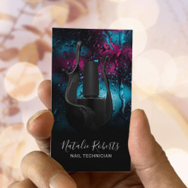 Nail Salon Manicurist Moderne Schwarze polnische F Visitenkarte