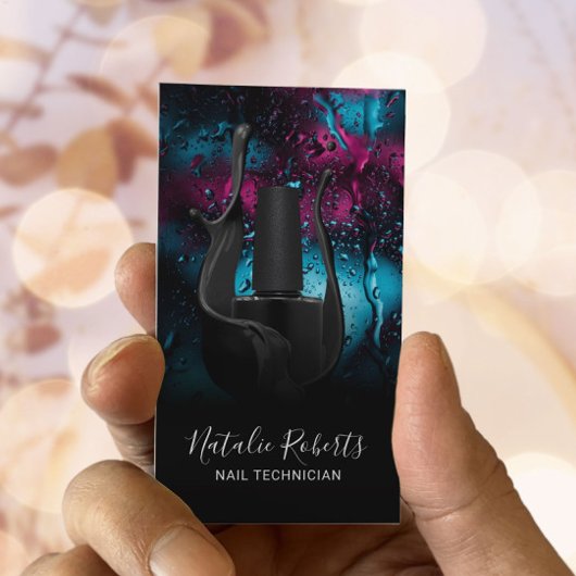 Nail Salon Manicurist Moderne Schwarze polnische F Visitenkarte