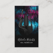 Nail Salon Manicurist Moderne Schwarze polnische F Visitenkarte (Vorderseite)