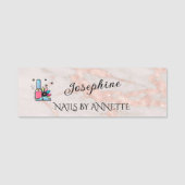 Nail Salon Manicurist Rose Gold Name Tag Namensschild (Vorderseite)
