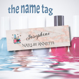 Nail Salon Manicurist Rose Gold Name Tag Namensschild