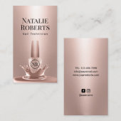 Nail Salon Manicurist Rose Gold Polish Splash #2 Visitenkarte (Vorne/Hinten)