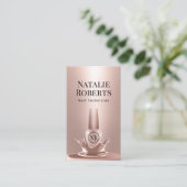 Nail Salon Manicurist Rose Gold Polish Splash #2 Visitenkarte (Stehend Vorderseite)