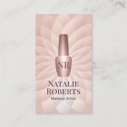 Nail Salon Manicurist Rose Gold Polnische Flasche Visitenkarte (Vorderseite)