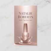 Nail Salon Manicurist Rose Gold Polnischer Splash Visitenkarte (Vorderseite)