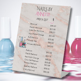 Nail Salon Manicurist Rose Gold QR Price List  Sockelschild