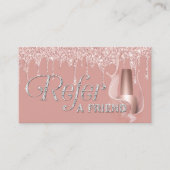 Nail Salon Manicurist Rose Gold Tropfen Referenz Empfehlungskarte (Vorderseite)