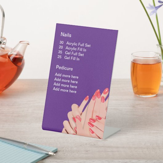 Nail-Salon-Menüvorlage Sockelschild (In SItu)