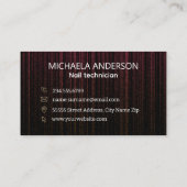 Nail Salon Modern Black Pink Visitenkarte (Rückseite)