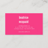 Nail Salon Modern Girly Pink Visitenkarte (Rückseite)