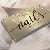 Nail Salon Modern Gold Glitzer Tropfen Manicurist Visitenkarte