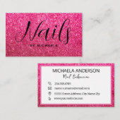 Nail Salon Modern Hot Pink Business Card Visitenkarte (Vorne/Hinten)