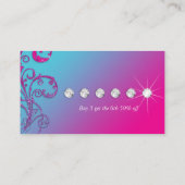 Nail Salon Modern Loyalty Card Glitzer Blue Pink Treuekarte (Rückseite)