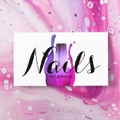 Nail Salon Moderner Lila polnischer Flaschenmaniku Visitenkarte