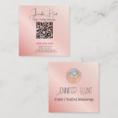 Nail Salon Modernes Minimalistisch Quadratische Visitenkarte (Vorne/Hinten)
