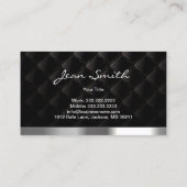 Nail Salon Modernes Silver & Black Elegant Visitenkarte (Rückseite)